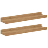 Wall Shelf 2 pcs Brown 40 x 9 x 3 cm Engineered Wood - Front View