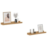 Wall Shelf 2 pcs Brown 40 x 9 x 3 cm Engineered Wood - Side View