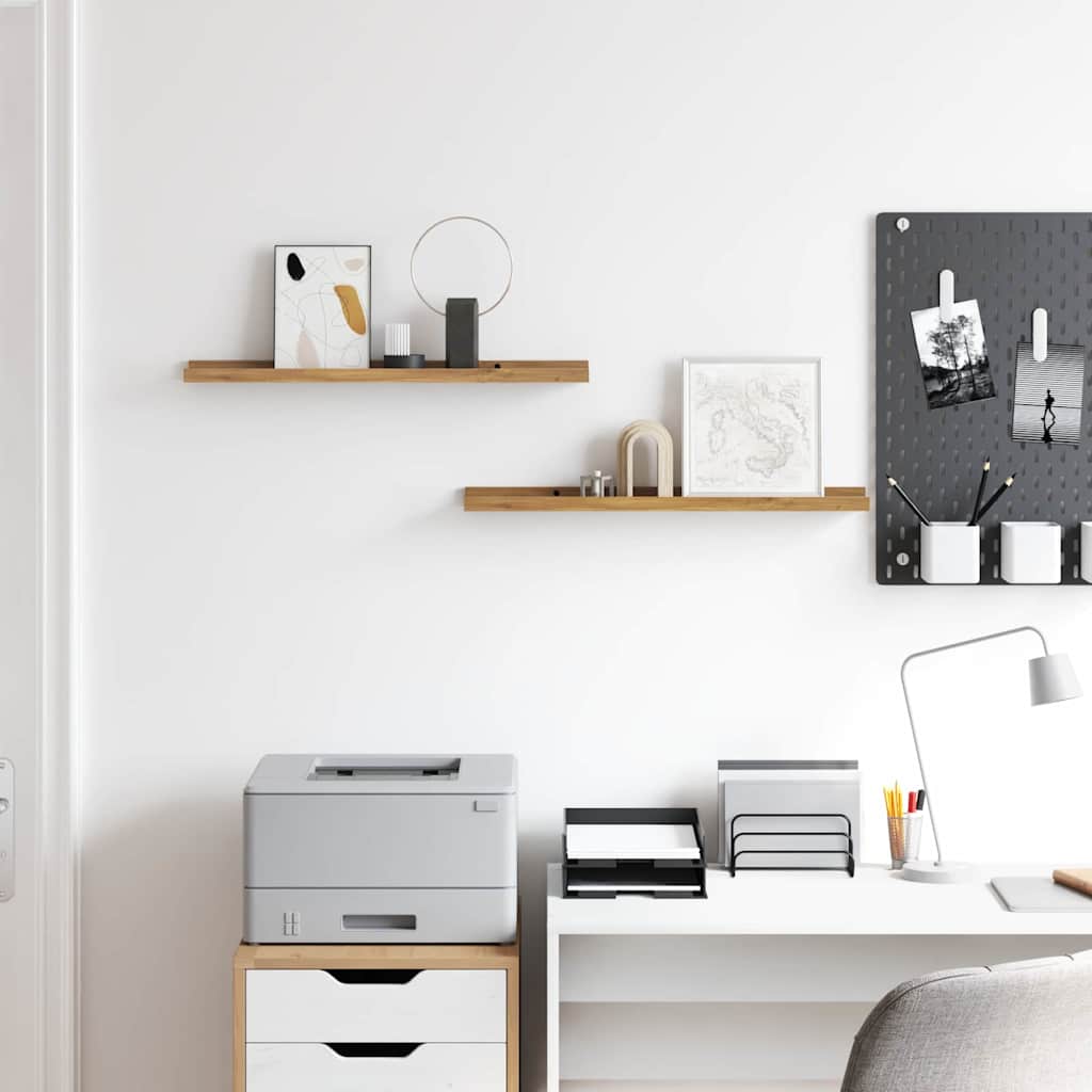 Wall Shelf 2 pcs Brown 60 x 9 x 3 cm Engineered Wood