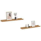 Wall Shelf 2 pcs Brown 60 x 9 x 3 cm Engineered Wood - Side View