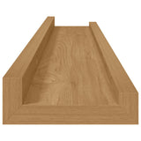Wall Shelf 2 pcs Brown 60 x 9 x 3 cm Engineered Wood - Low Angle