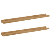 Wall Shelf 2 pcs Brown 80 x 9 x 3 cm Engineered Wood