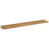 Wall Shelf 2 pcs Brown 80 x 9 x 3 cm Engineered Wood - Rear View