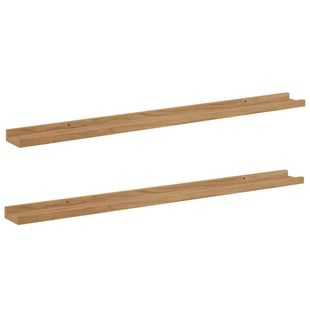 Wall Shelf 2 pcs Brown 100 x 9 x 3 cm Engineered Wood