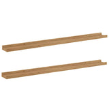Wall Shelf 2 pcs Brown 100 x 9 x 3 cm Engineered Wood