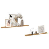 Wall Shelf 2 pcs Brown 100 x 9 x 3 cm Engineered Wood - Side View