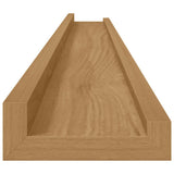 Wall Shelf 2 pcs Brown 100 x 9 x 3 cm Engineered Wood - Low Angle