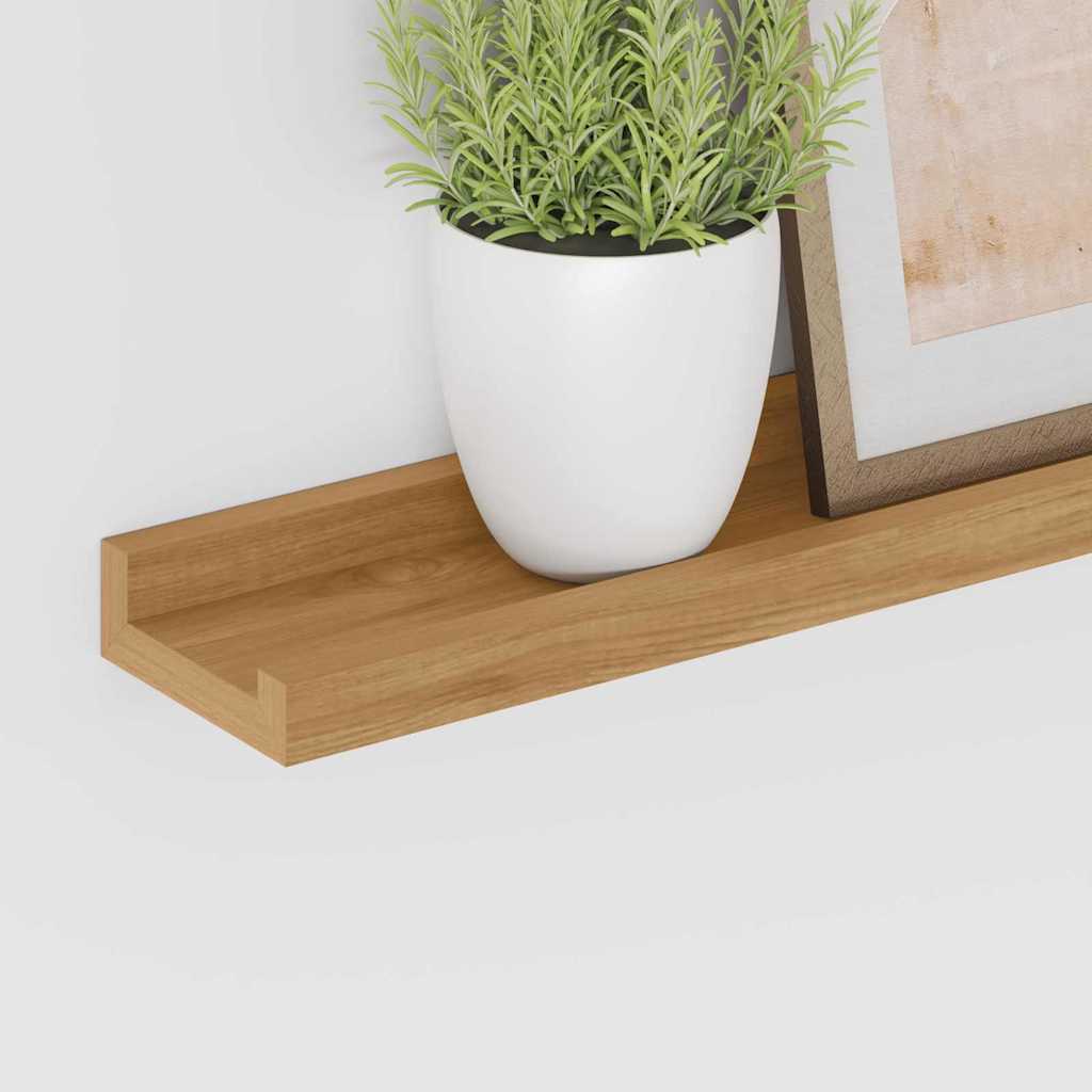 Wall Shelf 2 pcs Brown 115 x 9 x 3 cm Engineered Wood