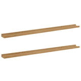 Wall Shelf 2 pcs Brown 115 x 9 x 3 cm Engineered Wood - Front View