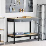 Workbench Black 114 x 54 x 91 cm Engineered Wood and Metal