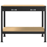 Workbench Black 114 x 54 x 91 cm Engineered Wood and Metal - Rear View