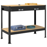 Workbench Black 114 x 54 x 91 cm Engineered Wood and Metal - Side View