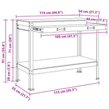 Workbench Black 114 x 54 x 91 cm Engineered Wood and Metal - Extra Image
