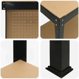 Workbench Black 114 x 54 x 145 cm Engineered Wood and Metal
