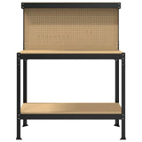 Workbench Black 114 x 54 x 145 cm Engineered Wood and Metal - 45-Degree Angle