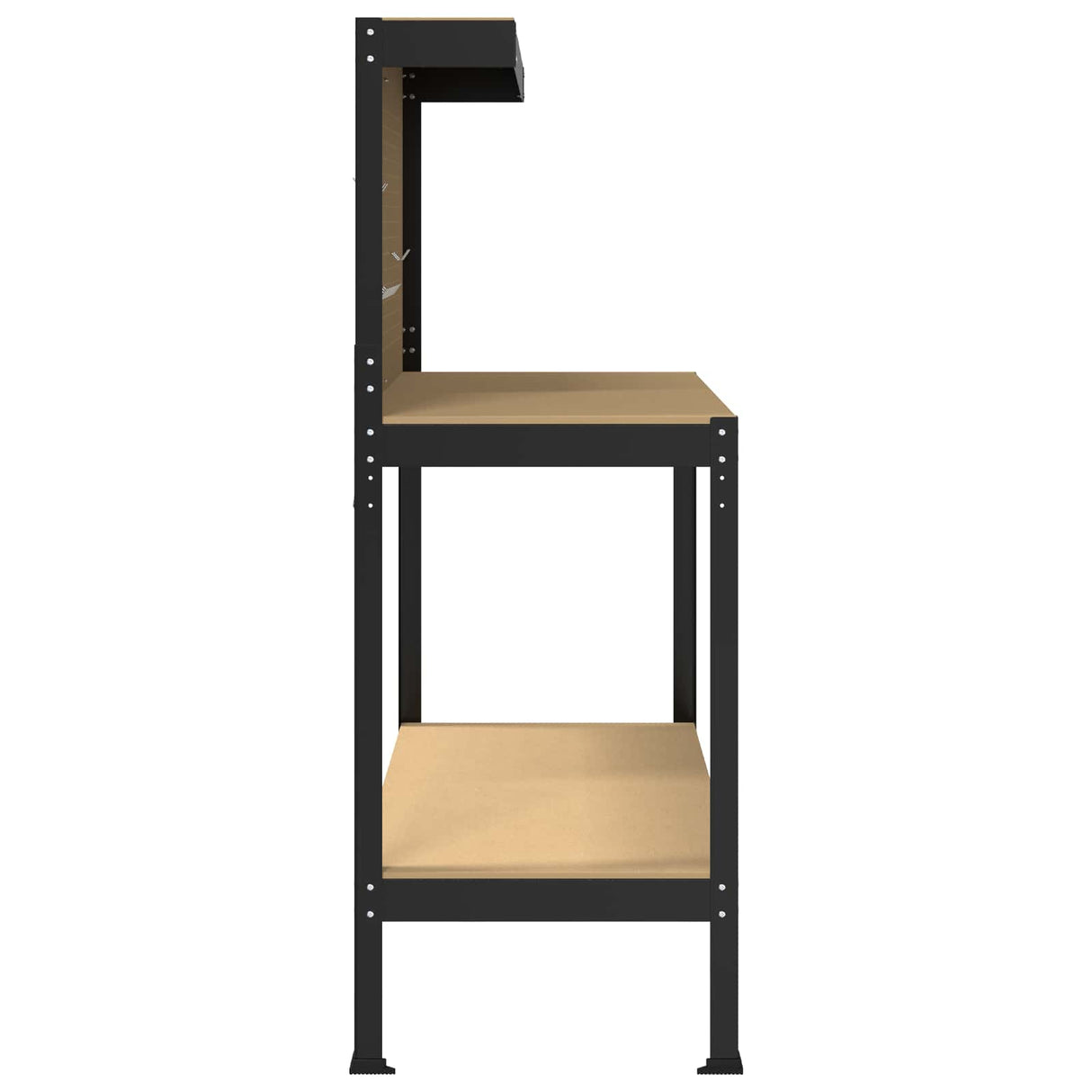 Workbench Black 114 x 54 x 145 cm Engineered Wood and Metal
