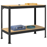 Workbench Black 115 x 55 x 91 cm Engineered Wood and Metal - Side View