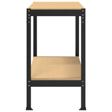 Workbench Black 115 x 55 x 91 cm Engineered Wood and Metal - Rear View