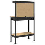 Workbench Black 81 x 41 x 145 cm Engineered Wood and Metal