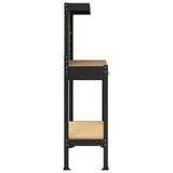 Workbench Black 81 x 41 x 145 cm Engineered Wood and Metal - Close-Up Angle