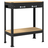 Workbench Black 80 x 40 x 91 cm Engineered Wood and Metal - Front View