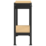 Workbench Black 80 x 40 x 91 cm Engineered Wood and Metal - Close-Up Angle