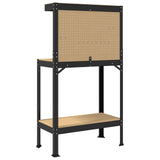 Workbench Black 81 x 41 x 145 cm Engineered Wood and Metal - Close-Up Angle