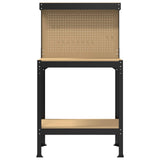 Workbench Black 81 x 41 x 145 cm Engineered Wood and Metal