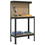 Workbench Black 81 x 41 x 145 cm Engineered Wood and Metal - Side View