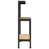 Workbench Black 81 x 41 x 145 cm Engineered Wood and Metal - Rear View