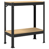 Workbench Black 81 x 41 x 91 cm Engineered Wood and Metal - Front View