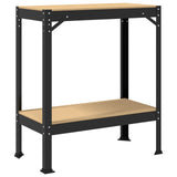 Workbench Black 81 x 41 x 91 cm Engineered Wood and Metal - Close-Up Angle