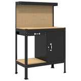Workbench Black 90 x 49 x 141 cm Engineered Wood and Metal