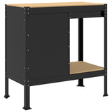 Workbench Black 90 x 49 x 91 cm Engineered Wood and Metal - Low Angle