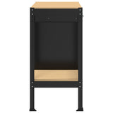 Workbench Black 90 x 49 x 91 cm Engineered Wood and Metal - Close-Up Angle