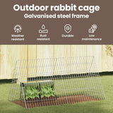 Rabbit Cage Silver 110 x 55 x 55 cm Galvanised Steel - Close-Up Angle