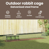 Rabbit Cage Silver 215 x 55 x 55 cm Galvanised Steel - Close-Up Angle