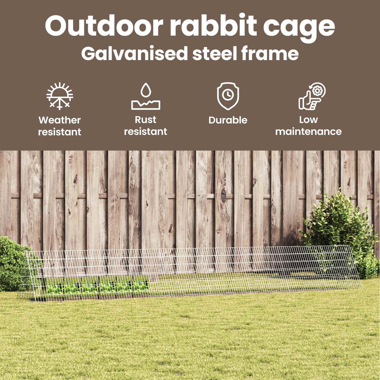 Rabbit Cage Silver 430 x 55 x 55 cm Galvanised Steel