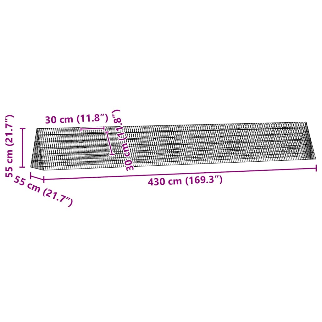 Rabbit Cage Silver 430 x 55 x 55 cm Galvanised Steel