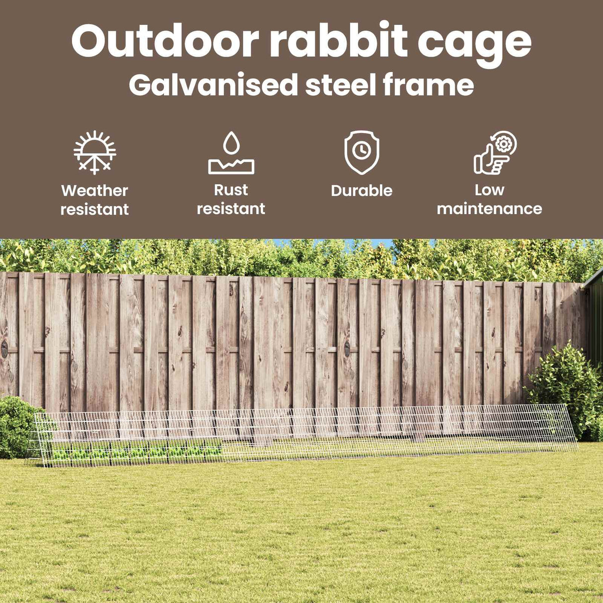 Rabbit Cage Silver 650 x 55 x 55 cm Galvanised Steel