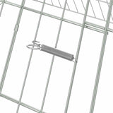 Rabbit Cage Silver 215 x 100 x 85 cm Galvanised Steel - Low Angle