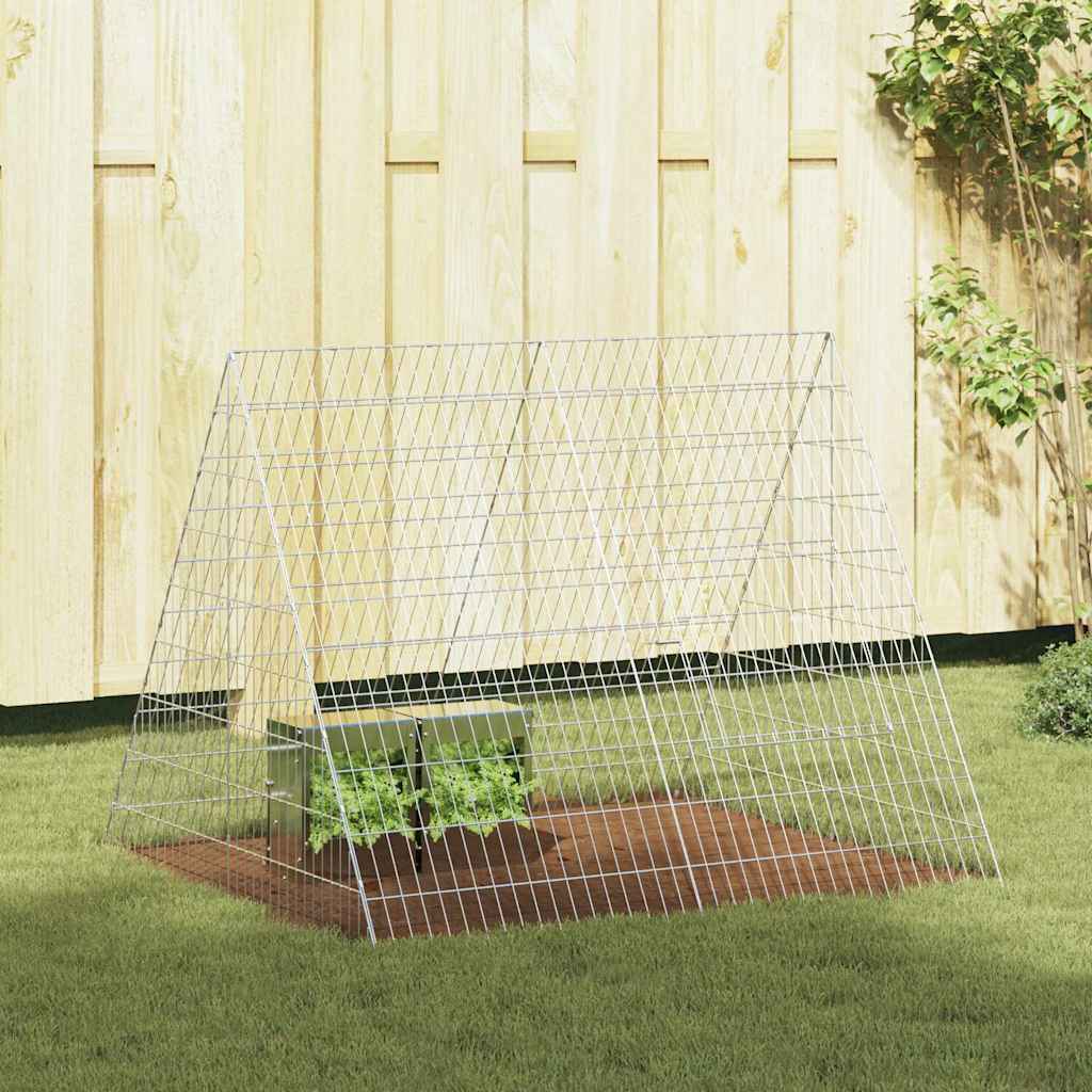 Rabbit Cage Silver 215 x 100 x 85 cm Galvanised Steel
