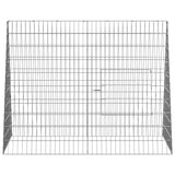 Rabbit Cage Silver 215 x 100 x 85 cm Galvanised Steel - Rear View