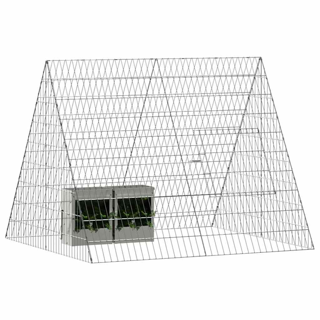 Rabbit Cage Silver 215 x 100 x 85 cm Galvanised Steel
