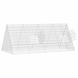 Rabbit Cage Silver 215 x 100 x 85 cm Galvanised Steel - 45-Degree Angle