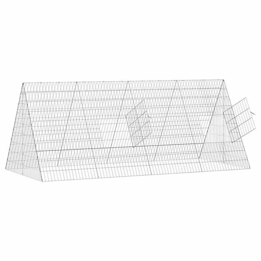 Rabbit Cage Silver 215 x 100 x 85 cm Galvanised Steel