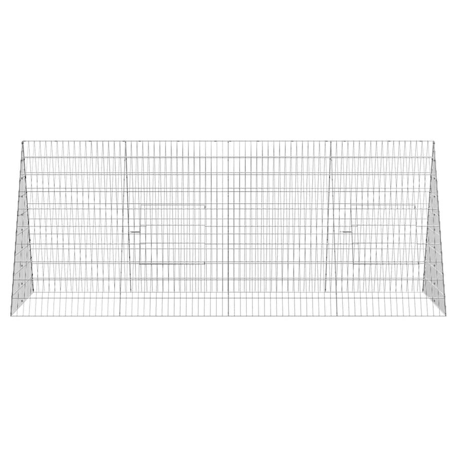 Rabbit Cage Silver 215 x 100 x 85 cm Galvanised Steel