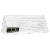 Rabbit Cage Silver 215 x 100 x 85 cm Galvanised Steel - Side View