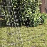 Rabbit Cage Silver 215 x 100 x 85 cm Galvanised Steel - Top-Down View