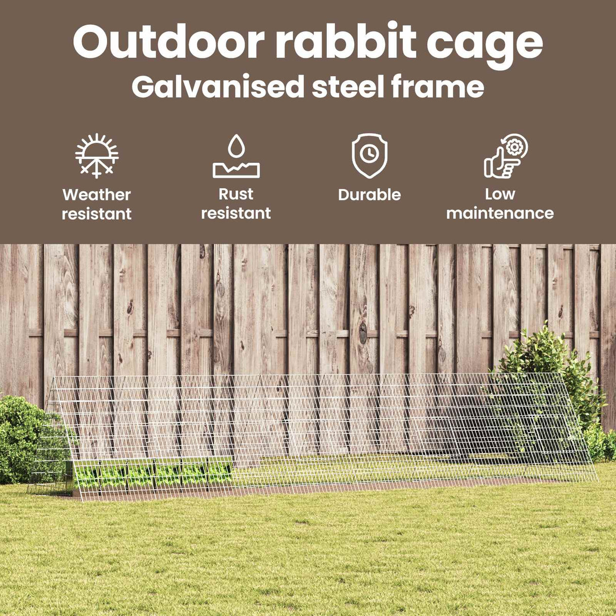 Rabbit Cage Silver 430 x 100 x 85 cm Galvanised Steel